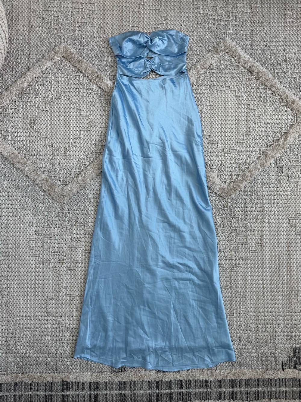 Peppermayo Strapless Light Blue Satin Evening Dress size 4
